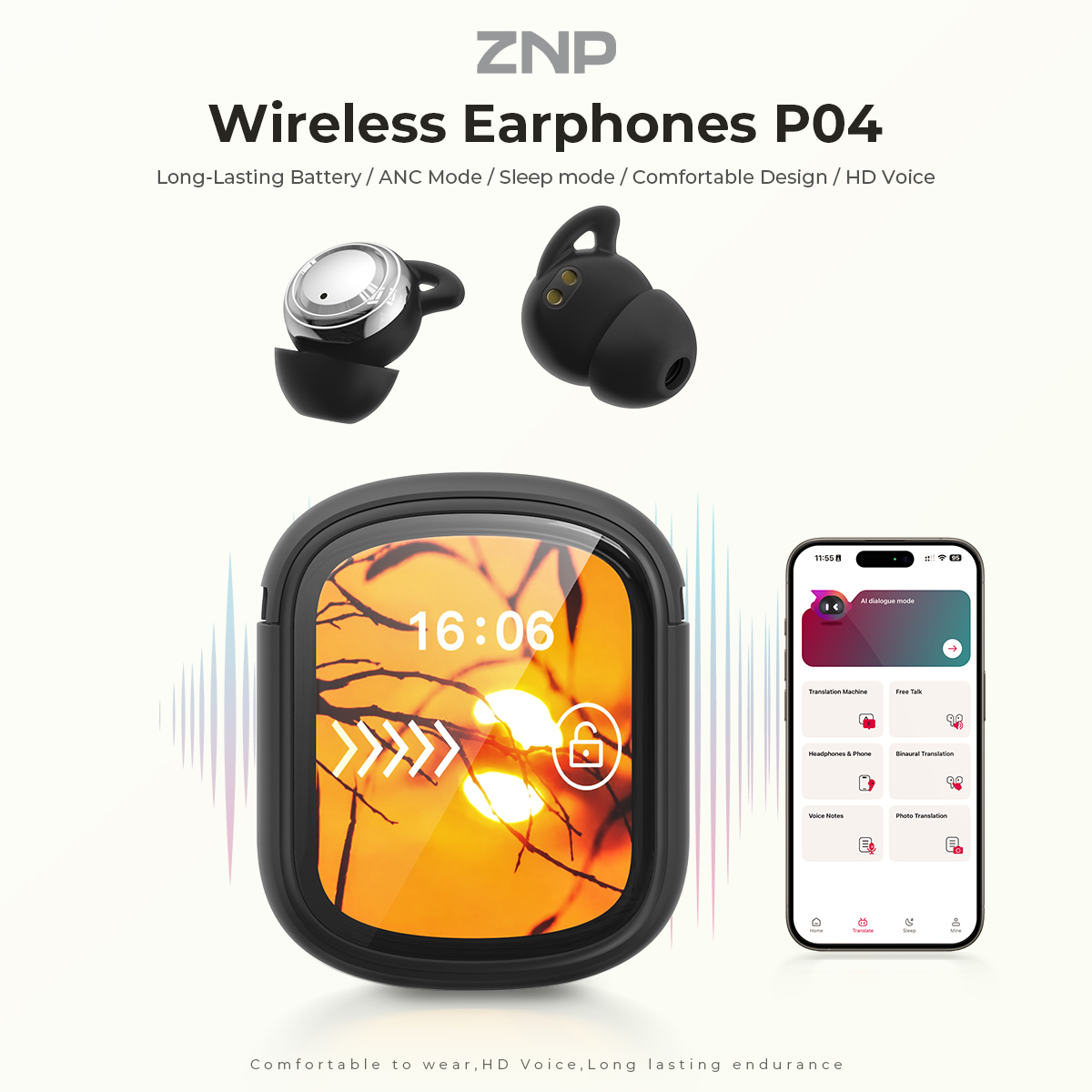 Écouteurs ZNP P04 pour l'aide  - Earbuds Charging Case avis et prix